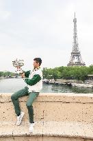 French Open - Novak Djokovic Poses With His Trophy