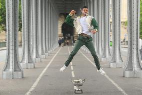 French Open - Novak Djokovic Poses With His Trophy