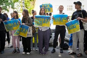 Rally In Support Of Ukraine After Khakovka Dam Disaster