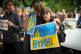 Rally In Support Of Ukraine After Khakovka Dam Disaster