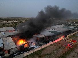 KUWAIT-JAHRA GOVERNORATE-WAREHOUSE-FIRE