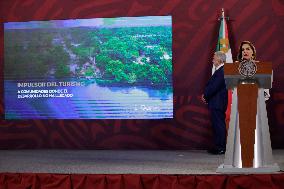 Andrés Manuel López Obrador, President Of Mexico, Announces Progress On The Tren Maya (Mayan Train)