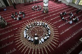 Palestinian Girls Study The Holy Koran