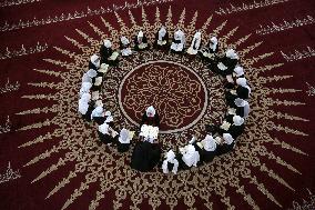 Palestinian Girls Study The Holy Koran