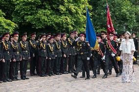 Pupils And Graduates Of The Lyceum Cadet Corps During The Ceremony Of The Last Bell