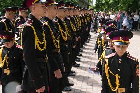 Pupils And Graduates Of The Lyceum Cadet Corps During The Ceremony Of The Last Bell