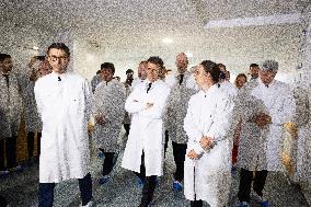 President Macron Visits Aguettant Pharmaceutical Laboratory - Champagne