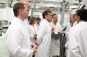 President Macron Visits Aguettant Pharmaceutical Laboratory - Champagne