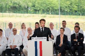 President Macron Visits Aguettant Pharmaceutical Laboratory - Champagne