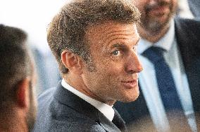 President Macron Visits Aguettant Pharmaceutical Laboratory - Champagne