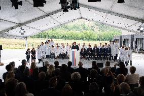 President Macron Visits Aguettant Pharmaceutical Laboratory - Champagne