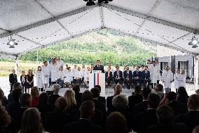 President Macron Visits Aguettant Pharmaceutical Laboratory - Champagne