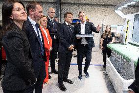 Emmanuel Macron Visits The Shoe Manufacturing ASF - Ardoix