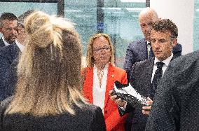 Emmanuel Macron Visits The Shoe Manufacturing ASF - Ardoix