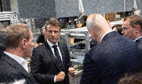 Emmanuel Macron Visits The Shoe Manufacturing ASF - Ardoix