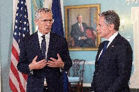 Secretary Blinken And Nato Secretary Stoltenberg Hold A Press Conference