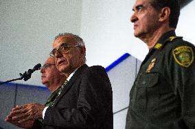 Colombian Ministry Of Defense Police And Military Forces Directors Press Conference