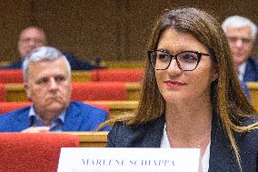 Hearing Of Marlene Schiappa On The Marianne Fund Case - Paris