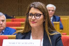 Hearing Of Marlene Schiappa On The Marianne Fund Case - Paris