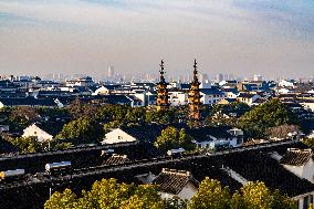 Twin Towers In Suzhou