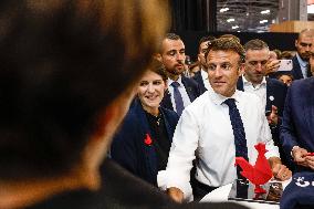 Emmanuel Macron Visits The Vivatech Exhibition - Paris