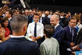 Emmanuel Macron Visits The Vivatech Exhibition - Paris