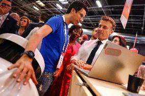Emmanuel Macron Visits The Vivatech Exhibition - Paris