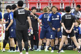 Football: Japan squad train ahead of friendly