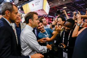 French President Emmanuel Macron at the Viva technology - Paris
