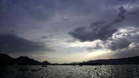 Dark Clouds A General Over the Anasagar Lake - India