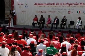 President Of Mexico, Lopez Obrador Flag Athletes For The Central American And Caribbean Games  2023