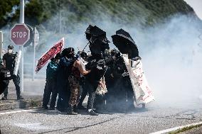 French Protest In Modane