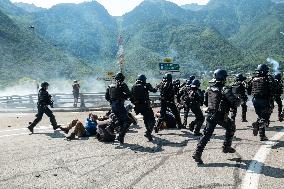 French Protest In Modane