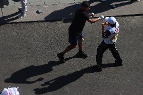 Persons Join During The Mexico's Massive Boxing Class