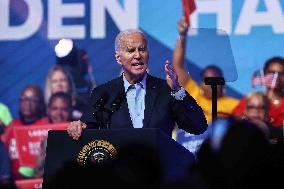 Joe Biden At Political Rally In Philadelphia