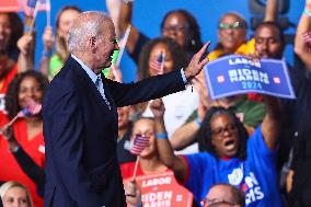 Joe Biden At Political Rally In Philadelphia