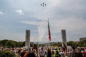 Red Arrows And Portuguese Air Force Fly Over Lisbon