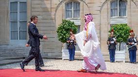 Macron And MBS Meet - Paris