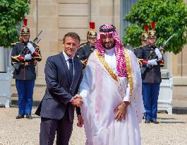 Macron And MBS Meet - Paris