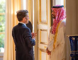 Macron And MBS Meet - Paris