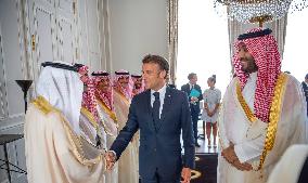 Macron And MBS Meet - Paris