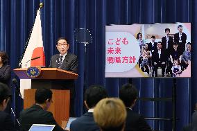 Prime Minister Fumio Kishida at a press conference