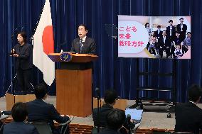 Prime Minister Fumio Kishida at a press conference