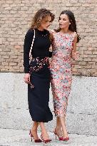 Queen Rania And Queen Letizia Visit Heraitge Restoration Workshop - Madrid