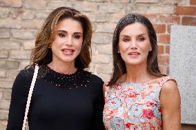 Queen Rania And Queen Letizia Visit Heraitge Restoration Workshop - Madrid