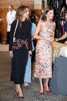 Queen Rania And Queen Letizia Visit Heraitge Restoration Workshop - Madrid