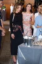 Queen Rania And Queen Letizia Visit Heraitge Restoration Workshop - Madrid