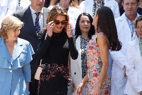 Queen Rania And Queen Letizia Visit Heraitge Restoration Workshop - Madrid