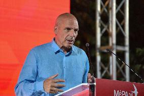 MeRA25 Party Leader Yanis Varoufakis Holds Main Campaign For Second Vote In Athens