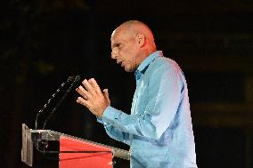 MeRA25 Party Leader Yanis Varoufakis Holds Main Campaign For Second Vote In Athens